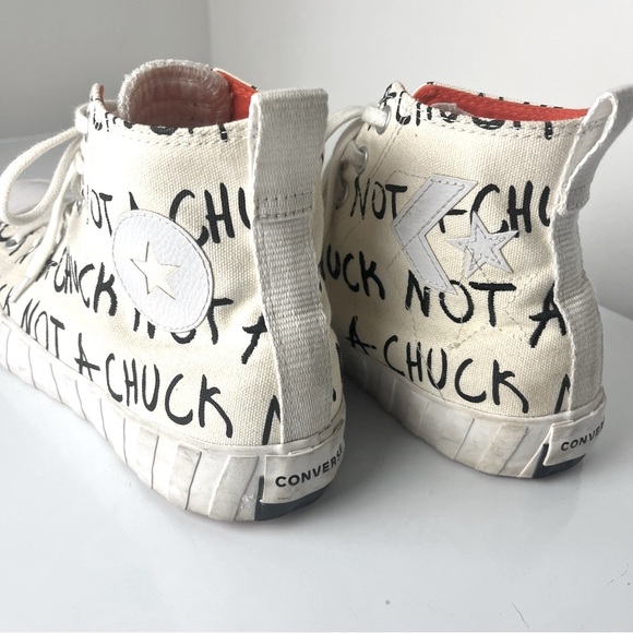 Converse Not A Chuck White and Black Canvas Sneakers - Picture 3 of 8